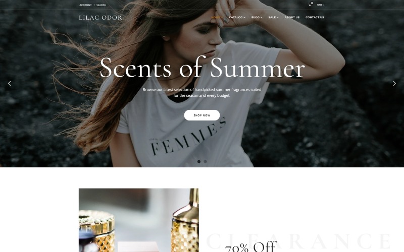 Сиреневый запах - Shopify Тема для парфюмерного магазина