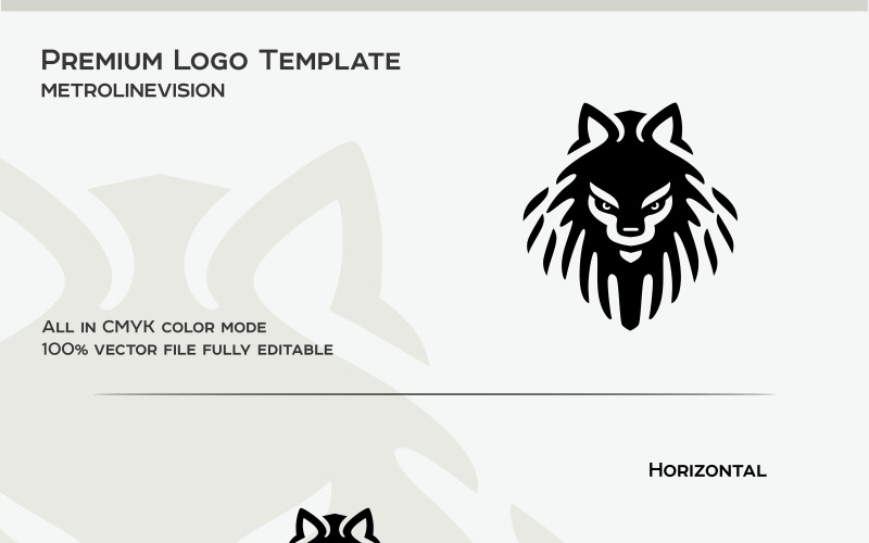 Download Шаблон логотипа "Wolf Head Logo Template" / Wolf Head Logo Template - Шаблон логотипа на тему графика animal app electric guard hardware howling moon network producer product professional safety security service sky social wolf sport strong wild