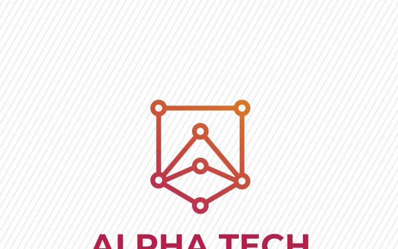 Alpha Tech Arrow A briefsjabloon Logo