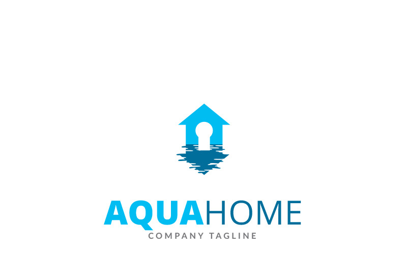 Download Шаблон логотипа "Aqua Home Logo Template" / Aqua Home Logo Template - Шаблон логотипа на тему графика blue business cleaning construction eco editable friendly general green healthy high-quality home house layered logo modern plumbing professional sans-serif simple