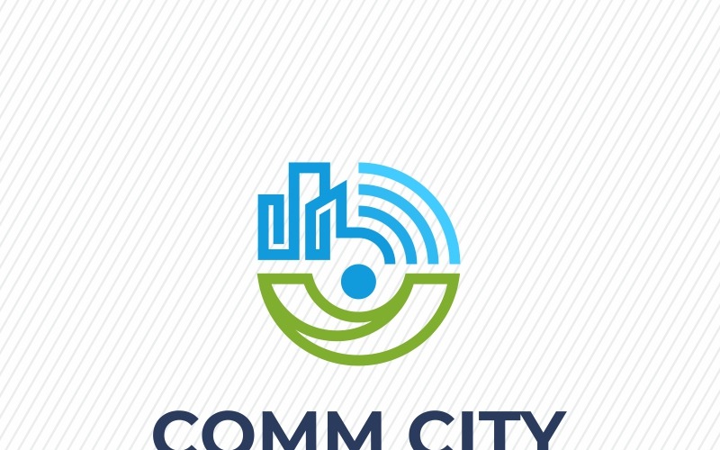 Download Шаблон логотипа "Communication City Logo Template" / Communication City Logo Template - Шаблон логотипа на тему графика app blue chat city communication community date event forum happy internet social software talk town connect creation film group image