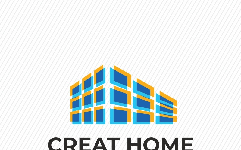 Download Шаблон логотипа "Creative Home Logo Logo Template" / Creative Home Logo Logo Template - Шаблон логотипа на тему графика architects building buildings business construction designing golden home services homes houses properties real estates simple logo colorful printing association build