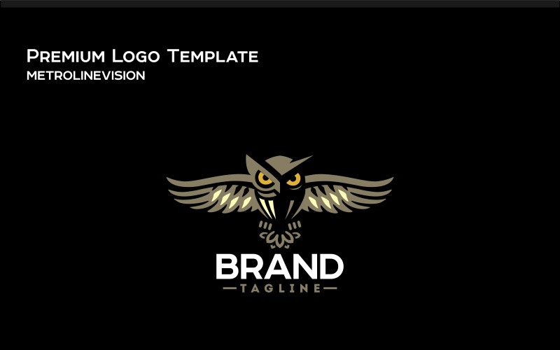 Download Шаблон логотипа "Dark Owl Logo Template" / Dark Owl Logo Template - Шаблон логотипа на тему графика abstract animal business company elegant forms logo media minimalist owl simple start up studio symbol technology web website eagle feathered