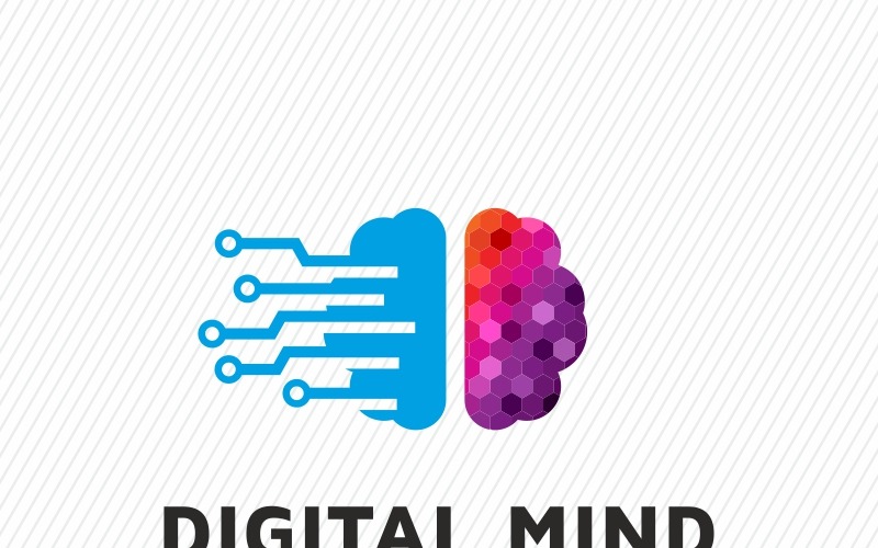 Download Шаблон логотипа "Digital Mind Logo Template" / Digital Mind Logo Template - Шаблон логотипа на тему графика abstract app colorful creative digital face head human digital idea mind hitech pixel internet modern pixel man pixels brain blue