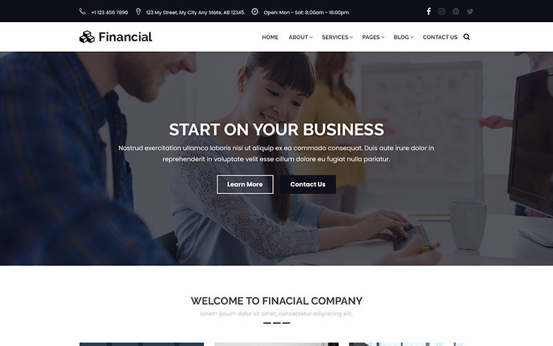 Financeiro - Modelo PSD de consultoria de negócios e finanças