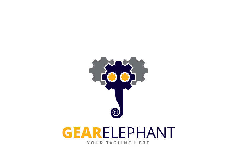 Gear Elephant Logo Vorlage