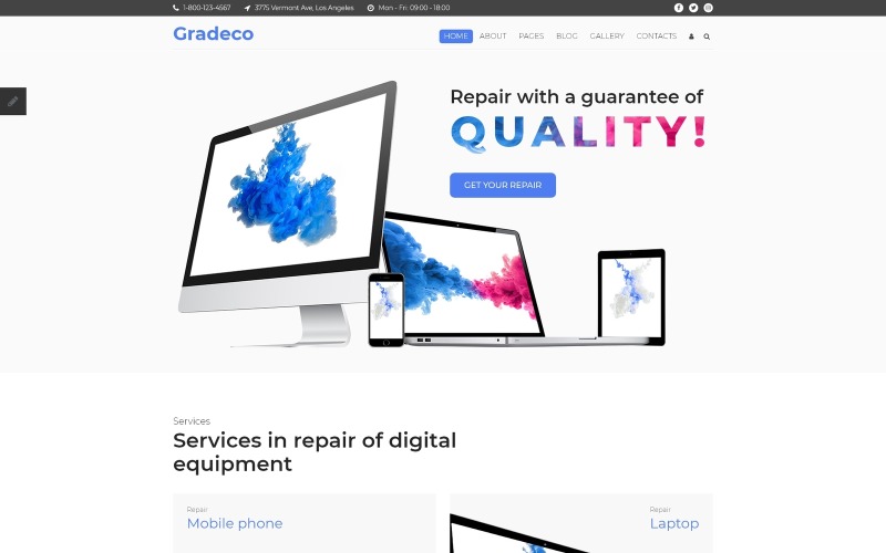 Gradeco - Computerreparatur Joomla Vorlage