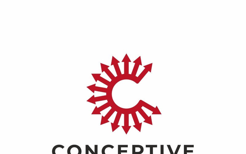 Konzeptionelle Pfeile C Brief Logo Vorlage