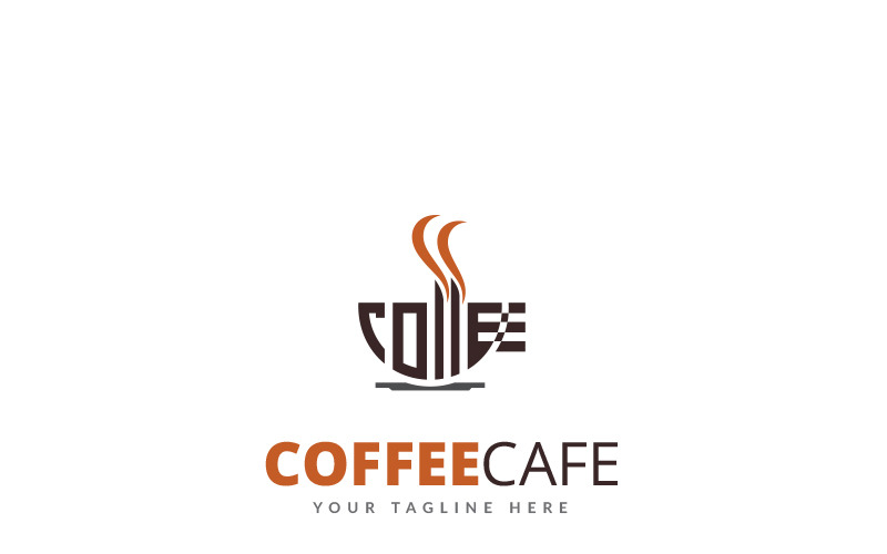 Modèle de logo de café café