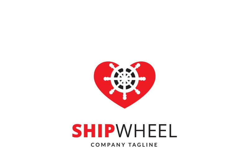 Modèle de logo de roue de navire