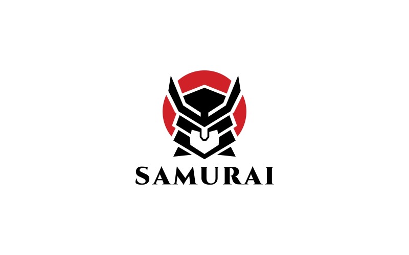 Modèle de logo de samouraï