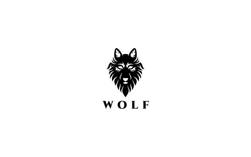 Modelo de logotipo de lobo