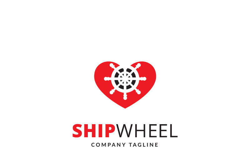 Modelo de logotipo de roda de navio