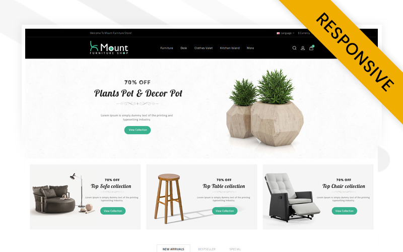 Mount - Modèle OpenCart de magasin de meubles