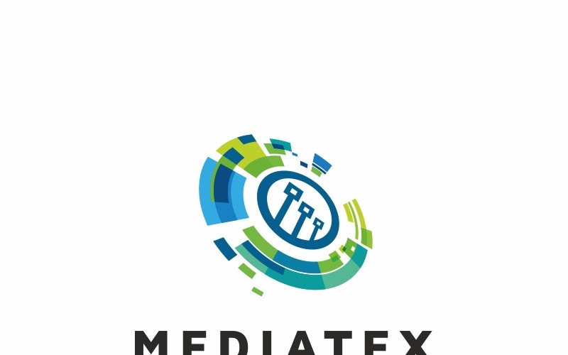 Plantilla de logotipo de Mediatex Media Wave