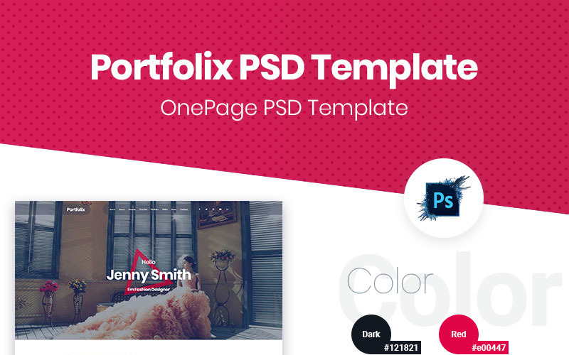 Download PSD шаблон "Portfolix Portfolio PSD Template" / Portfolix Portfolio PSD Template - Адаптивный PSD шаблон на тему хранение cv portfolio portfolix psd clean design ui ux website webdesign
