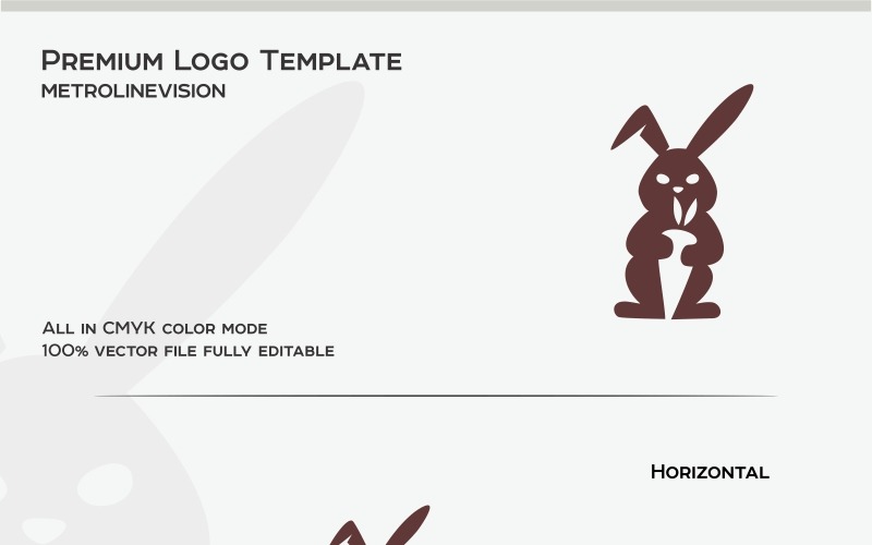 Download Шаблон логотипа "Rabbit Logo Template" / Rabbit Logo Template - Шаблон логотипа на тему графика bunny fluffy kids rabbit toy toys white carrot bad black crazy design grayscale identity logo logotype media print rebel vector