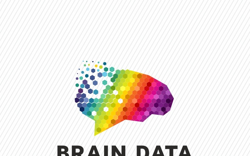 Шаблон логотипа данных мозга