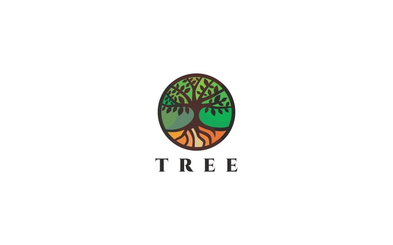 Шаблон логотипа дерева