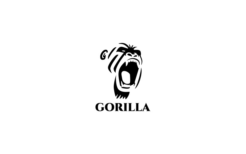 Шаблон логотипа злой гориллы