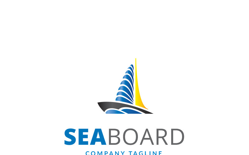 Download Шаблон логотипа "Sea Board Logo Template" / Sea Board Logo Template - Шаблон логотипа на тему графика anchor beach hotel blue wave boat booking creative church design studio lake law firm marine media ocean agency religion club
