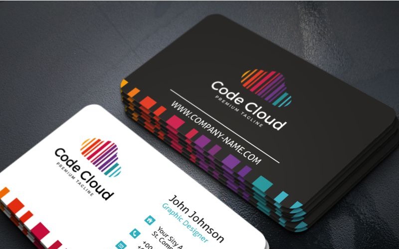 Визитная карточка Code Cloud - шаблон фирменного стиля