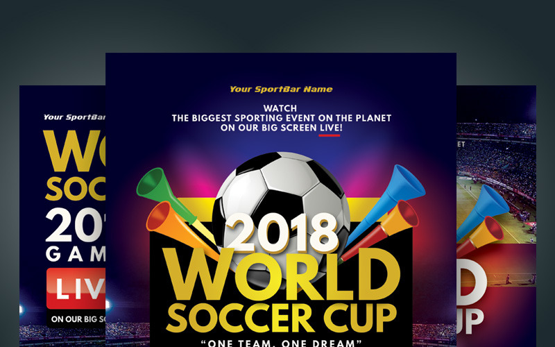 Volantini della Coppa del mondo di calcio - modello di identità aziendale