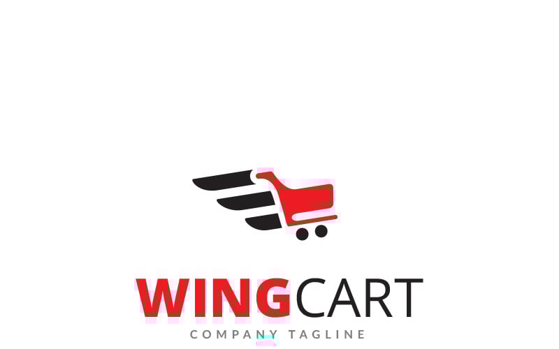 Download Шаблон логотипа "Wing Cart Logo Template" / Wing Cart Logo Template - Шаблон логотипа на тему графика bag brand branding business buy cart consumers discount e commerce fly fun funky good happy internet online shop pay professional
