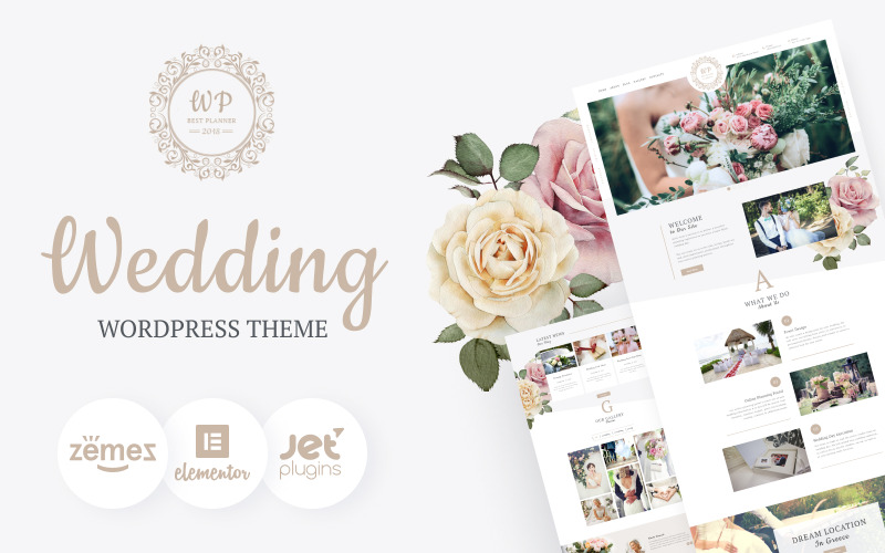 Belle Fleur – motyw WordPress Elementor dla ślubnej witryny internetowej