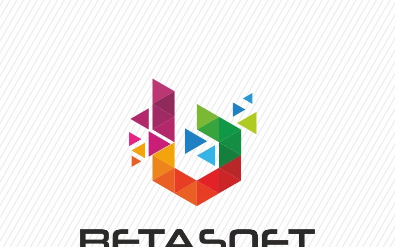 Betasoft - шаблон логотипа многоугольника буквы B