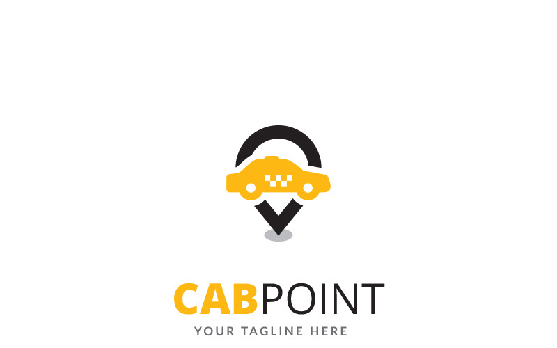 Download Шаблон логотипа "Cab Point Logo Template" / Cab Point Logo Template - Шаблон логотипа на тему графика auto automotive cab logo call car check city driver find found lift locate location look map point ride spot street