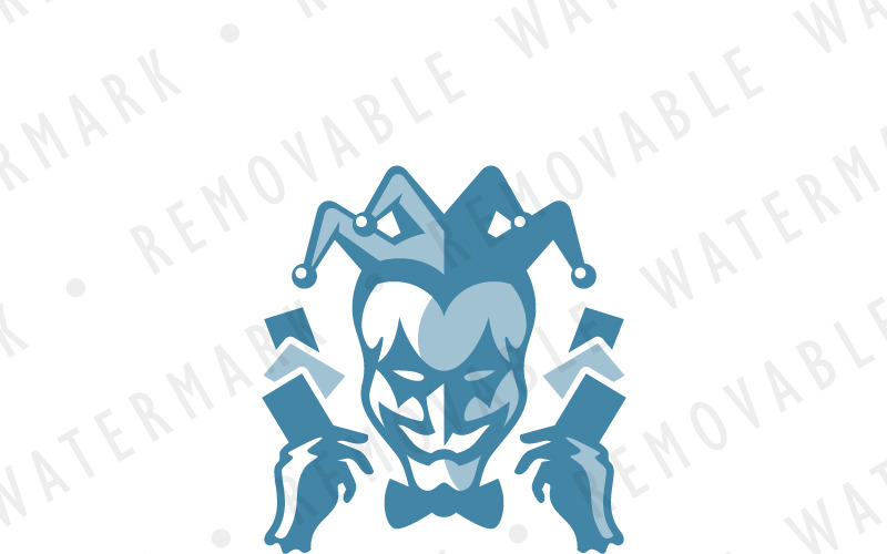 Download Шаблон логотипа "Harlequin Casino Logo Template" / Harlequin Casino Logo Template - Шаблон логотипа на тему графика play gamble event card evil joker grin trickster masque jester harlequin magic game casino character logo design template theater mascot