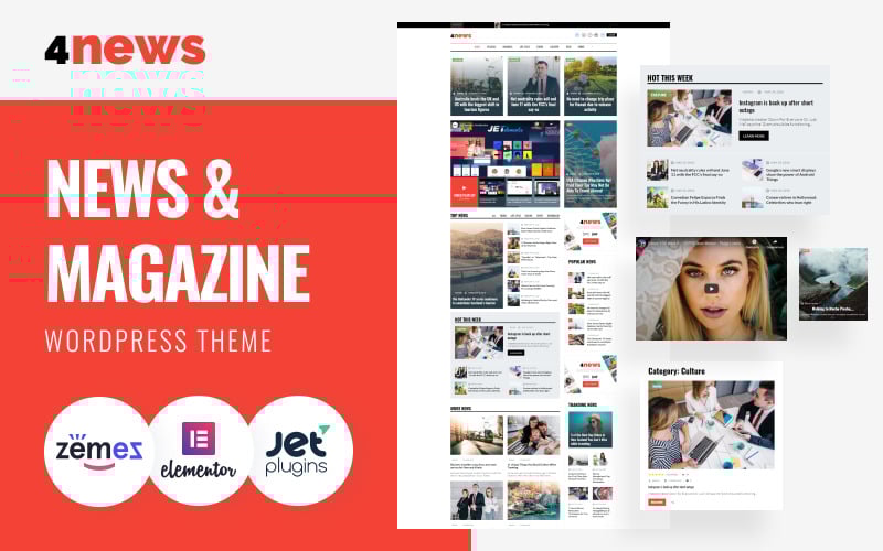 4News – Online-Medien- und Nachrichtenmagazin WordPress Elementor Theme