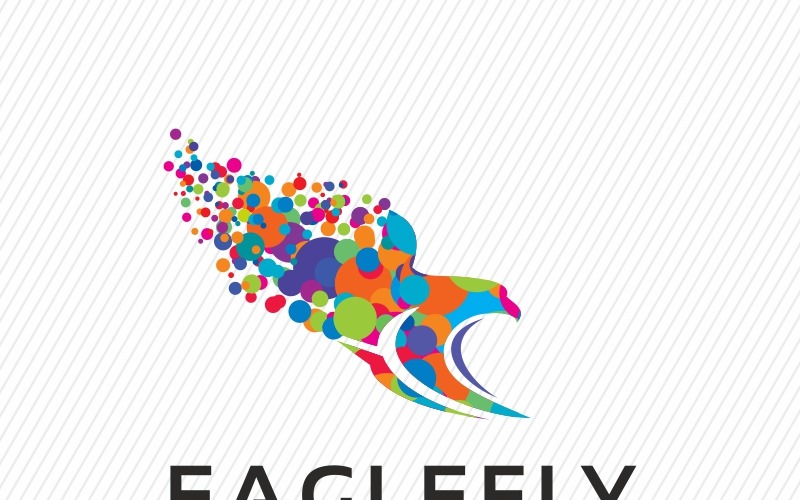 Modèle de logo coloré Eagle Fly Circle