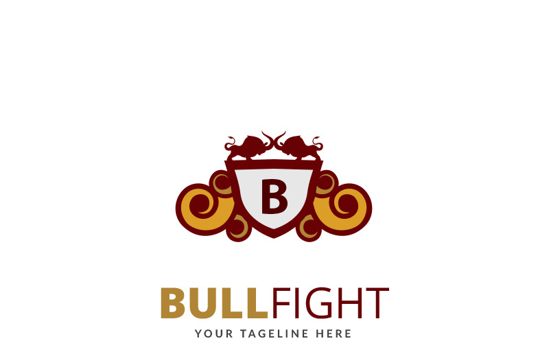 Modèle de logo de combat de taureau