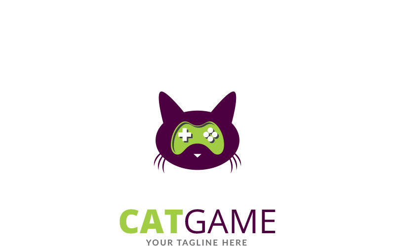 Modello di logo del gioco del gatto