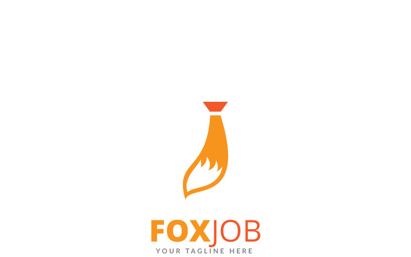 Modello di logo di lavoro Fox
