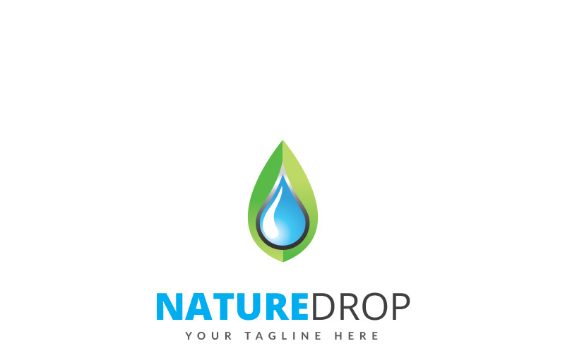 Natuur Drop Logo sjabloon