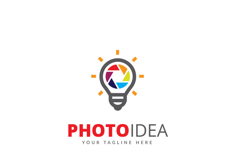 Download Шаблон логотипа "Photo Idea Logo Template" / Photo Idea Logo Template - Шаблон логотипа на тему графика agency bulb camera chat clean design clever photography logo color colorful creative freelance gallery idea identity image lens online service