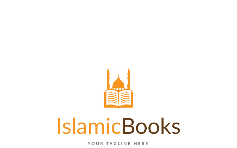 Plantilla de logotipo de libros islámicos