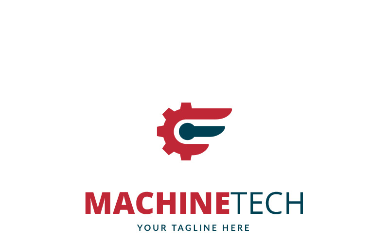 Plantilla de logotipo de tecnología de máquina