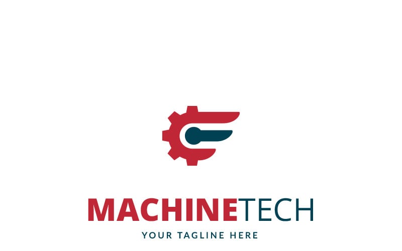 Шаблон логотипа Machine Tech