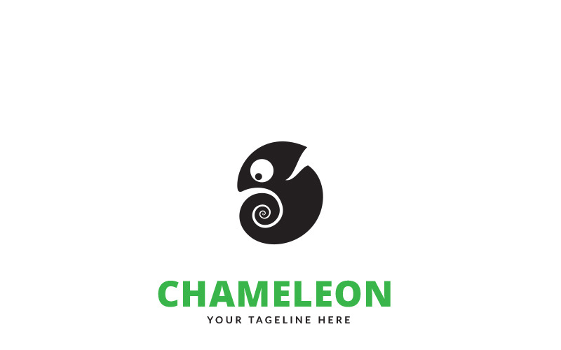 Шаблон логотипа милый хамелеон