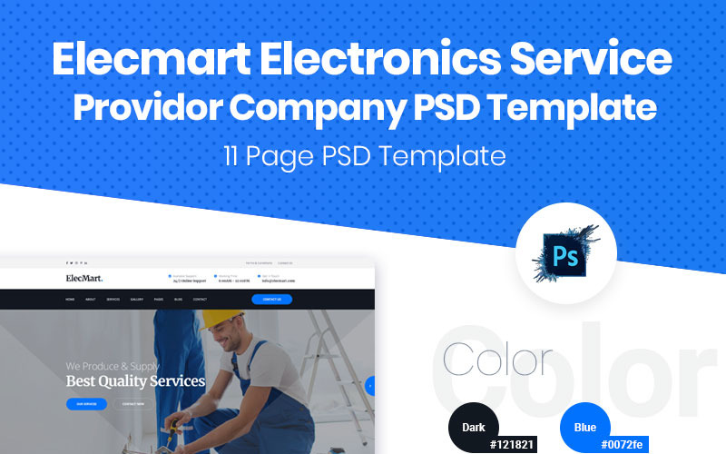 Šablona PSD společnosti Elecmart Electronics Service Provider Company