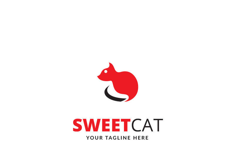Солодкий кіт логотип шаблон