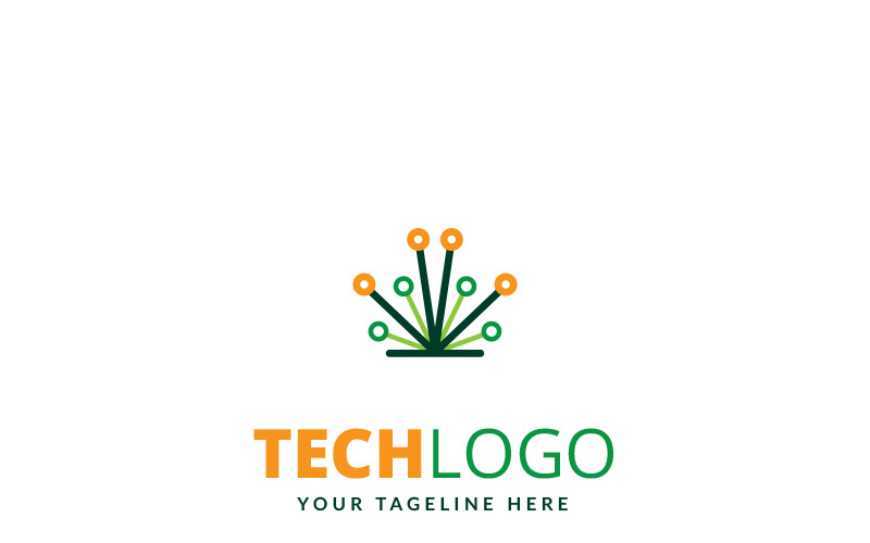 Download Шаблон логотипа "Tech Logo Template" / Tech Logo Template - Шаблон логотипа на тему графика 3d ai artificial intelligence blue colorful communication computer corporate developer digital face green head high tech human innovation internet it
