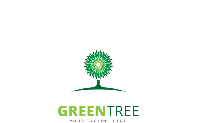 Zöld fa logó sablon