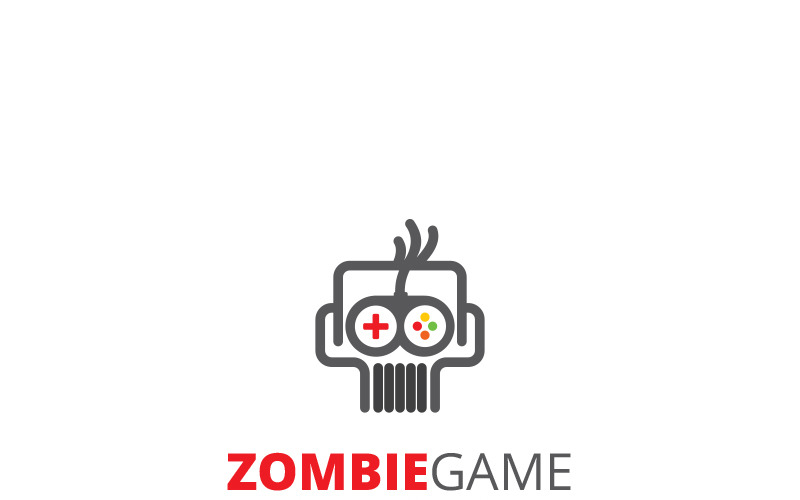 Download Шаблон логотипа "Zombie Game Logo Template" / Zombie Game Logo Template - Шаблон логотипа на тему графика app brain cinema code creative dead death devil die evil film game gamer games home horror house human maker man
