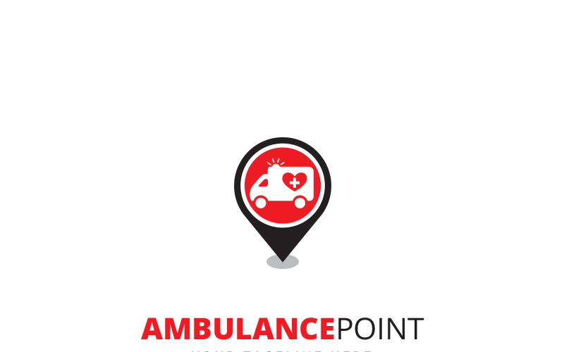 Download Шаблон логотипа "Ambulance Point Logo Template" / Ambulance Point Logo Template - Шаблон логотипа на тему графика ambulance clinic direction doctor emergency finder gps health care heartbeat hospice hospital internet location locator map medic medical office medicine