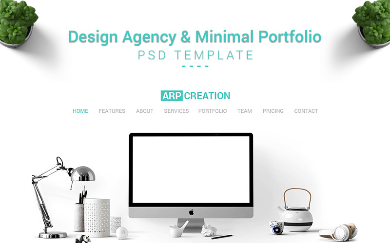 Download PSD шаблон "ARP Creation - Design Agency & Minimal Portfolio PSD Template" / ARP Creation - Design Agency & Minimal Portfolio PSD Template - PSD шаблон на тему графика portfolio psd minimal design agency arp-creation photoshop landing page web template website webpage business multipurpose package marketplace premium standard professional